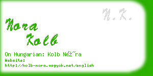 nora kolb business card